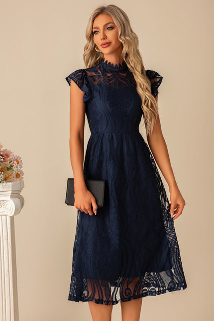 Robe Dentelle Dentelle Marine Élégante