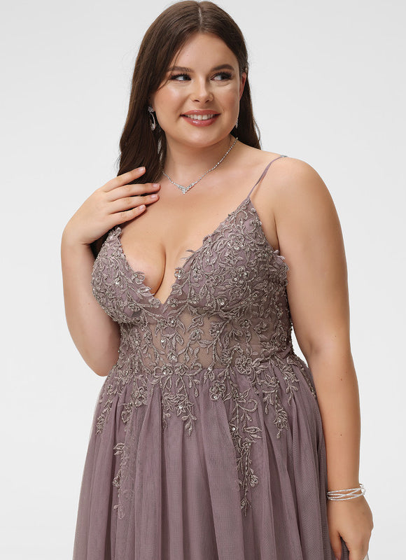 Robe Dentelle Longue Mauve Élégante - gallery 8