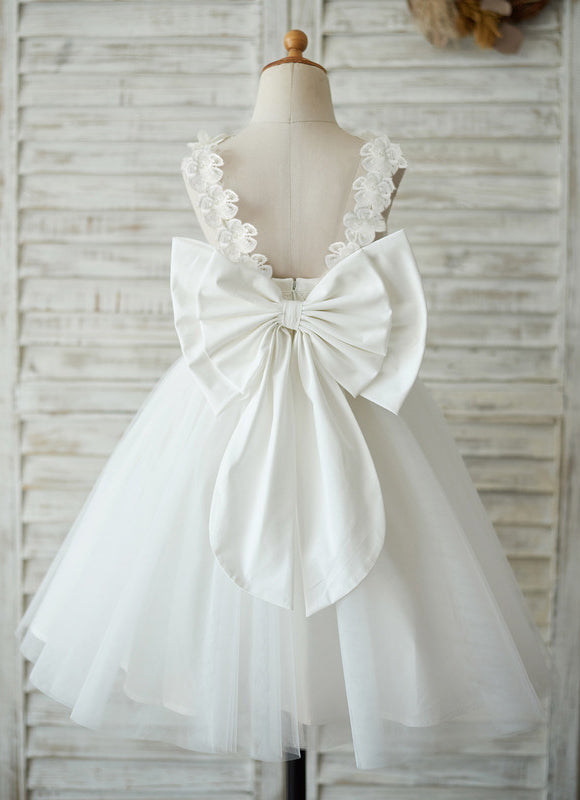 Robe Dentelle Enfant Tulle Satin - gallery 5