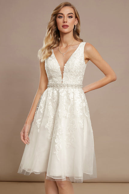 Robe Dentelle Tulle Évasée - gallery 1