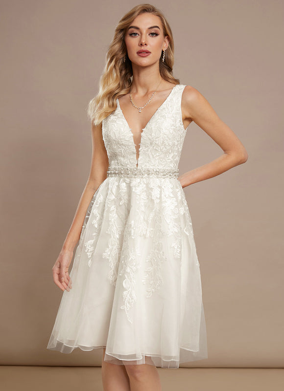 Robe Dentelle Tulle Évasée - gallery 1