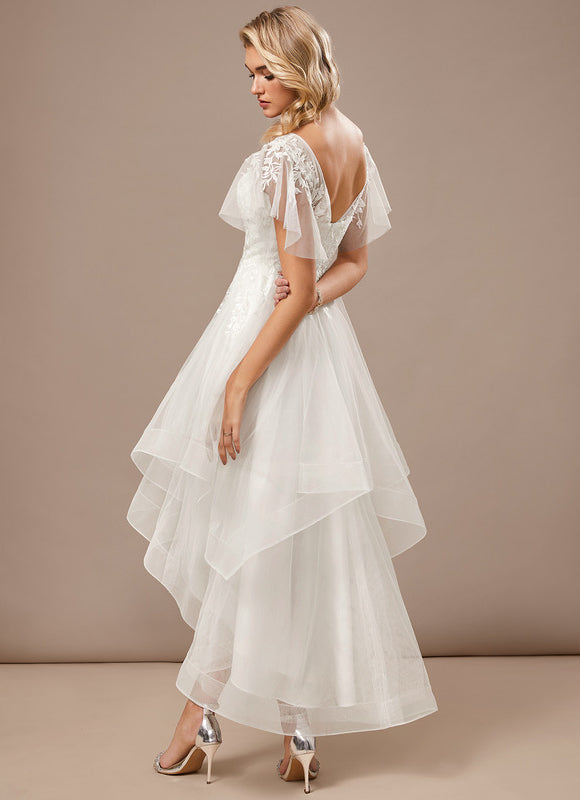 Robe Blanche Voile Et Dentelle - gallery 6