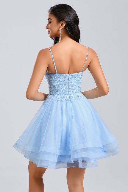 Robe Dentelle Tulle Bleu Pastel - gallery 6