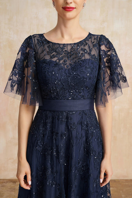Robe Dentelle Dentelle Marine - gallery 6