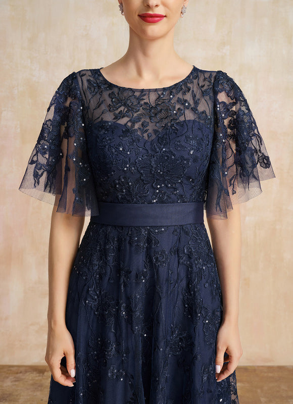 Robe Dentelle Dentelle Marine - gallery 6