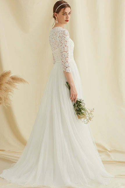 Robe Dentelle En Tulle Fluide - gallery 4