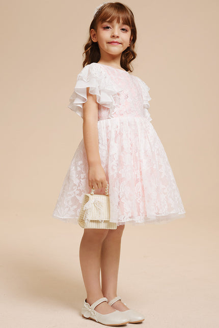 Robe Dentelle Fille Rose Dentelle - gallery 3