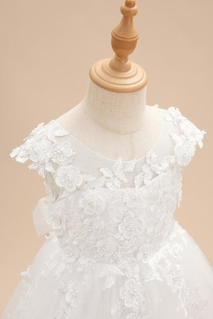 Robe Dentelle Enfant Blanche Florale - gallery 6