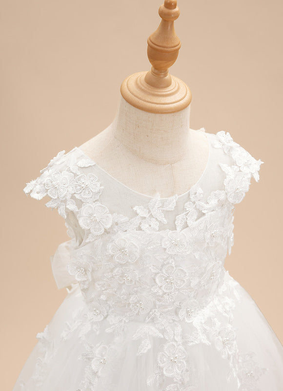 Robe Dentelle Enfant Blanche Florale - gallery 6