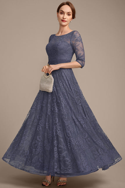 Robe Dentelle En Dentelle Bleu - gallery 3