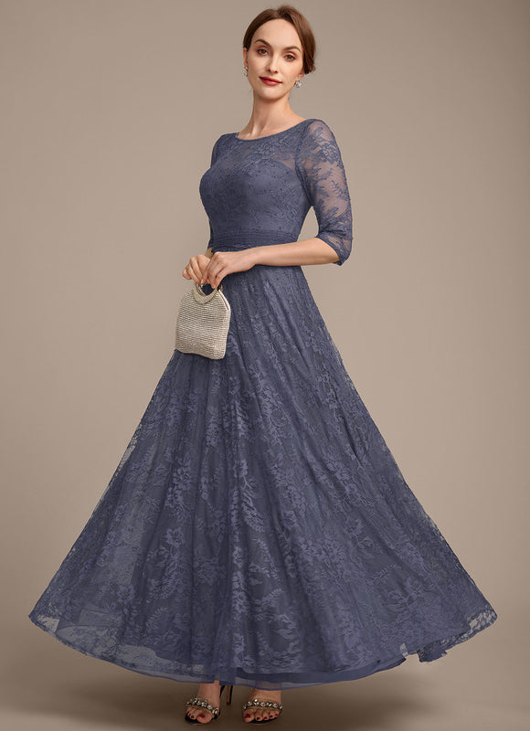 Robe Dentelle En Dentelle Bleu - gallery 3