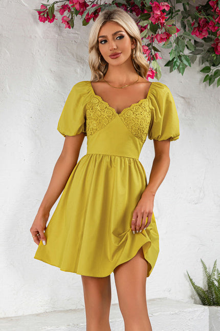 Robe En Dentelle Jaune - gallery 1