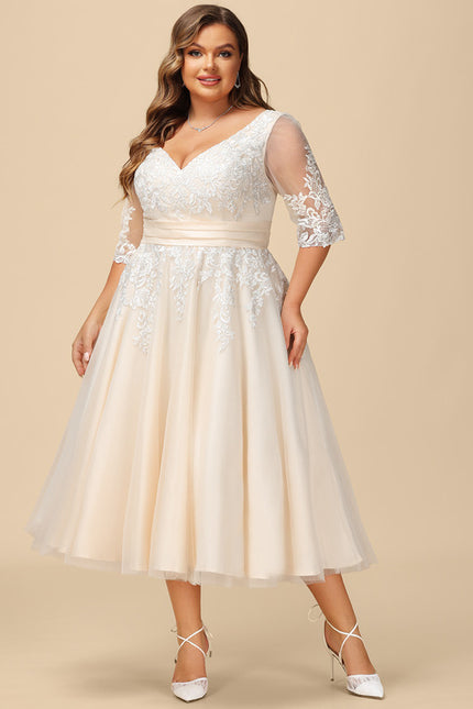 Robe Dentelle Écrue Tulle - gallery 5