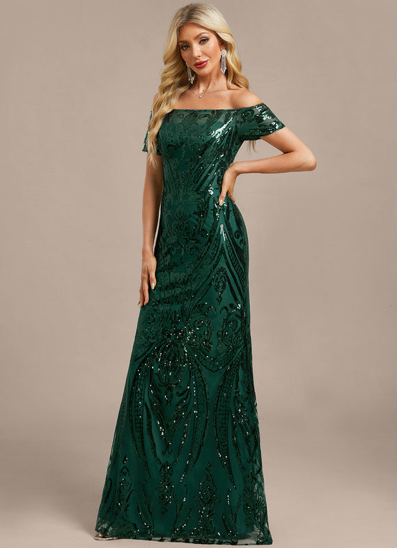 Robe Dentelle Émeraude Scintillante - gallery 3