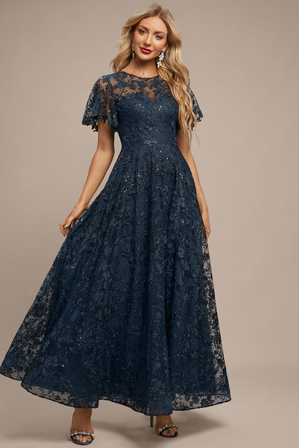 Robe Dentelle Dentelle Bleu Nuit