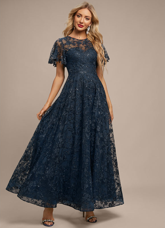 Robe Dentelle Dentelle Bleu Nuit