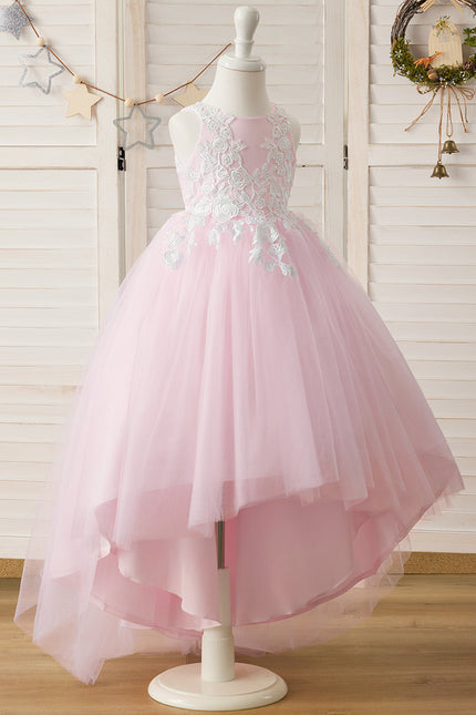 Robe Dentelle Asymétrique Fleurie - gallery 1