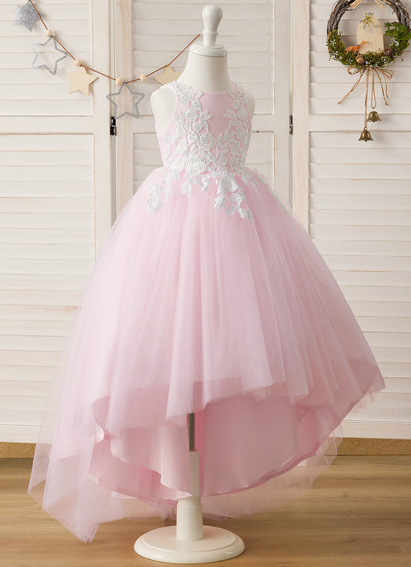 Robe Dentelle Asymétrique Fleurie - gallery 1