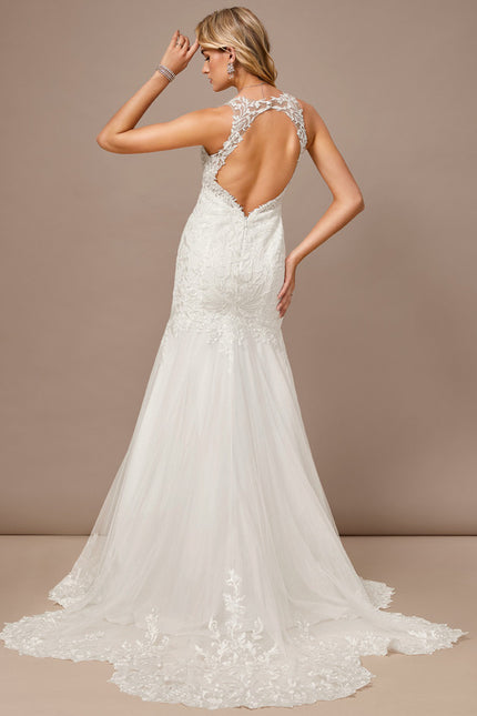 Robe Dentelle Sirène Tulle Élégante - gallery 6