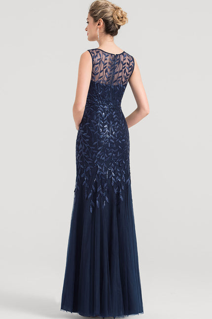 Robe Dentelle Marine Pailletée - gallery 4