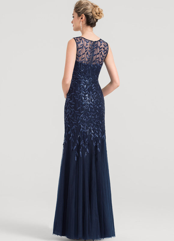 Robe Dentelle Marine Pailletée - gallery 4
