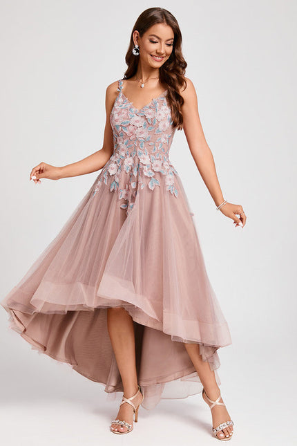 Robe Rose Poudre Dentelle - gallery 2