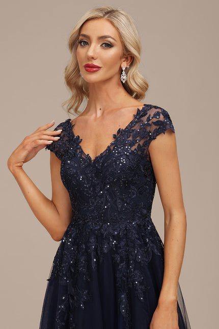 Robe Dentelle Grise Élégante - gallery 6