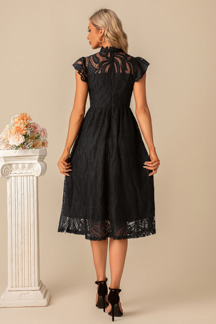 Robe Dentelle Dentelle Marine Élégante - gallery 8