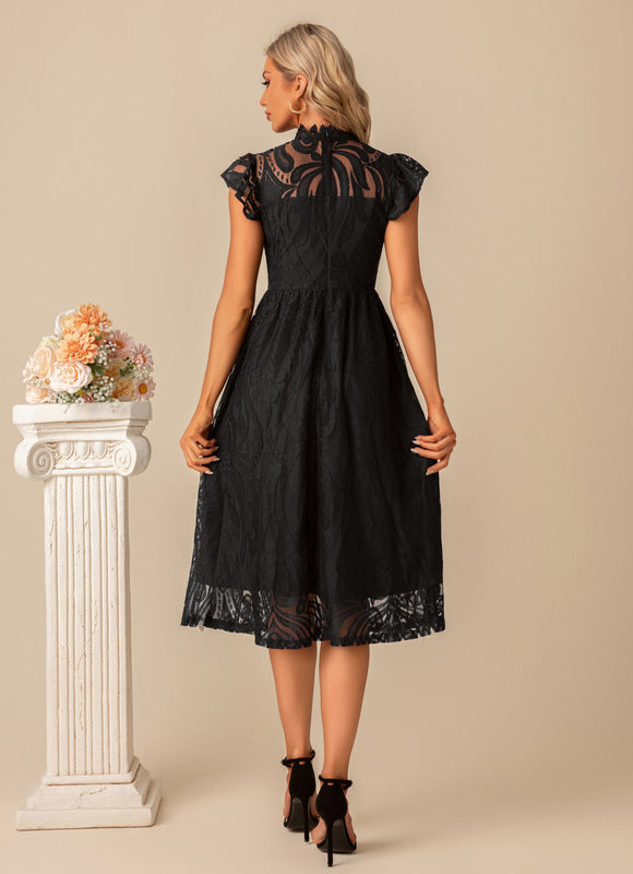 Robe Dentelle Dentelle Marine Élégante - gallery 8