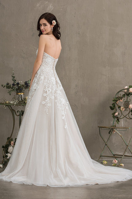Robe Dentelle Écrue Élégante - gallery 5