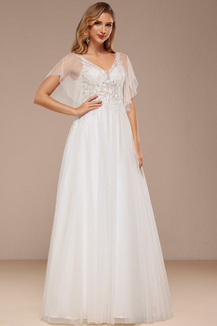 Robe Dentelle Nuptiale Tulle Volants - gallery 4