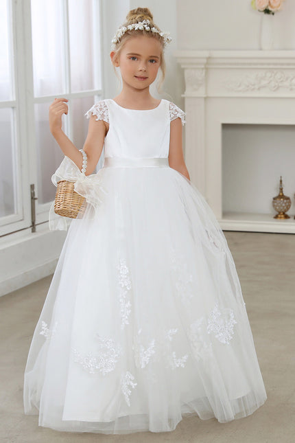 Robe Dentelle Nuptiale Enfant Tulle - gallery 1