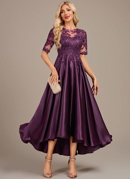 Robe Dentelle Satin Violet