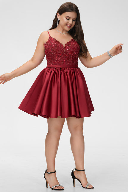 Robe Dentelle Cocktail Satinée - gallery 6