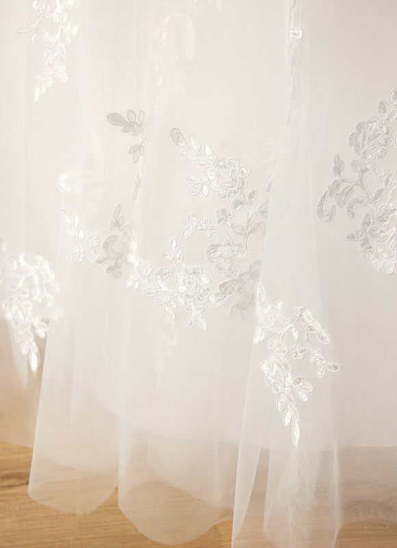 Robe Dentelle Nuptiale Enfant Tulle - gallery 7