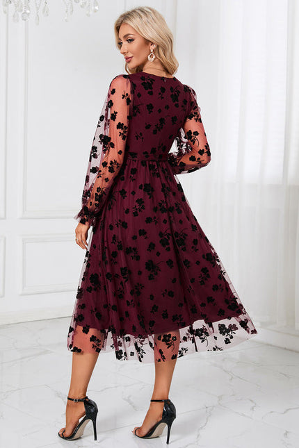 Robe Dentelle Tulle Floral Élégante - gallery 8