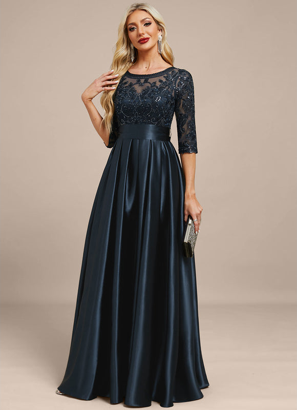 Robe Dentelle Élégante Satinée - gallery 4