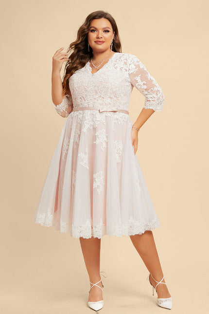 Robe Dentelle Tulle Écrue - gallery 6