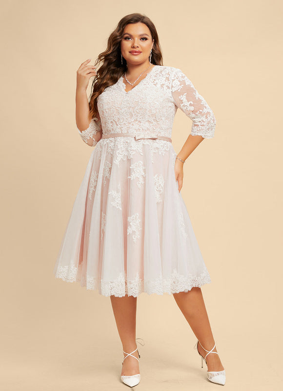 Robe Dentelle Tulle Écrue - gallery 6