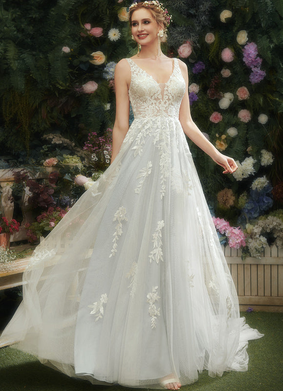 Robe Dentelle Tulle Éclatante - gallery 3