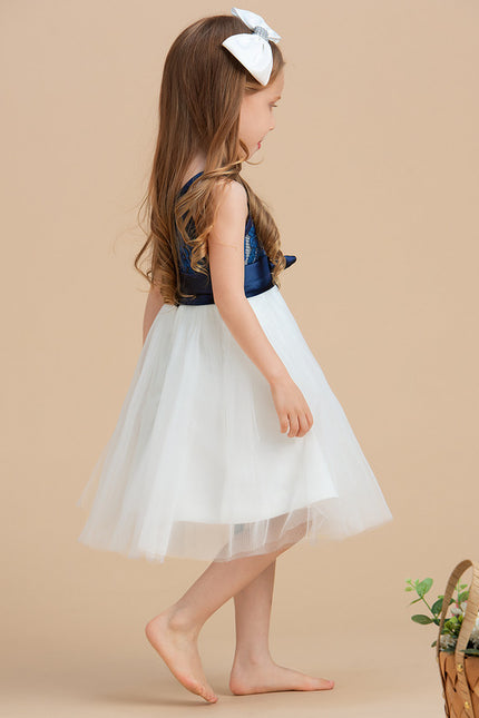 Robe Dentelle Enfant Marine - gallery 3