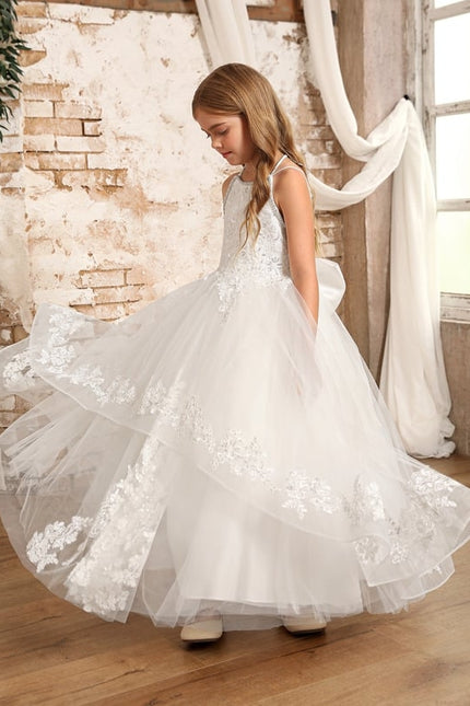 Robe Dentelle Nuptiale Tulle Enfant - gallery 8
