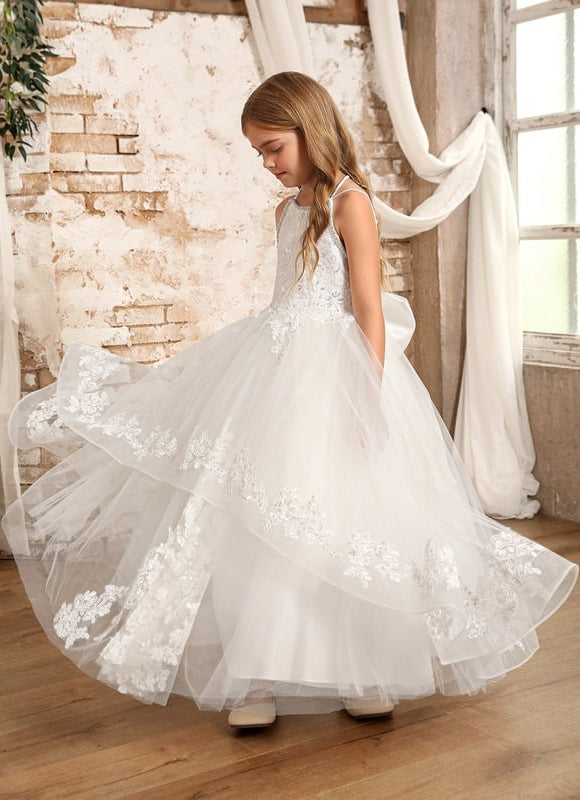 Robe Dentelle Nuptiale Tulle Enfant - gallery 8