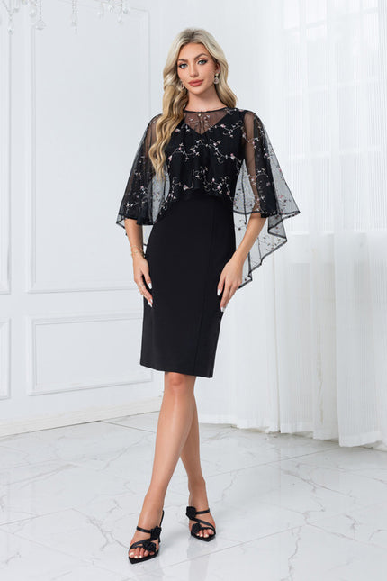 Robe Dentelle Noire Brodée - gallery 4