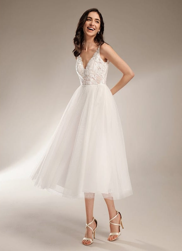 Robe Trapeze Blanche Dentelle - gallery 5
