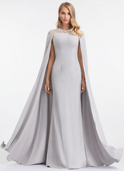 Robe Dentelle Grise Capée