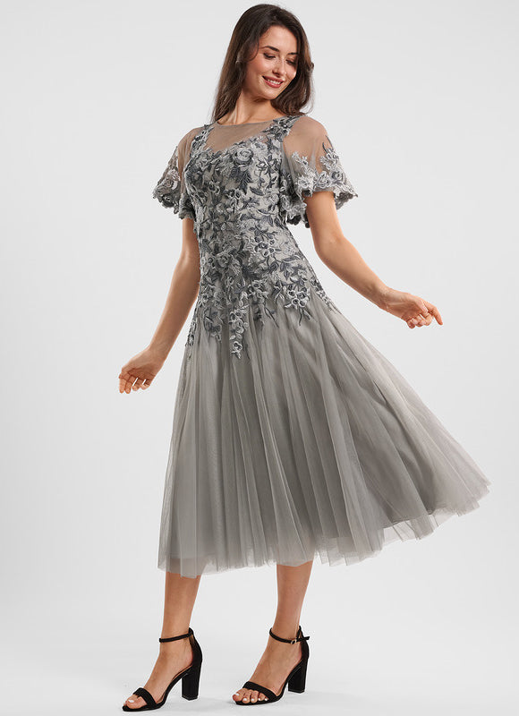 Robe Dentelle Midi Évasée - gallery 3