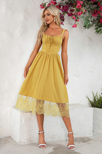 Robe Jaune En Dentelle - gallery 5