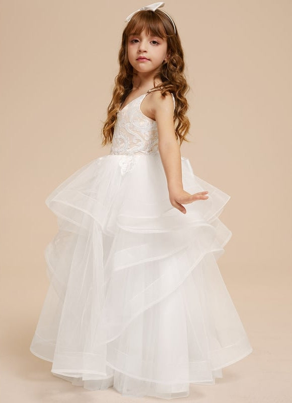 Robe Dentelle Tulle Volants - gallery 9