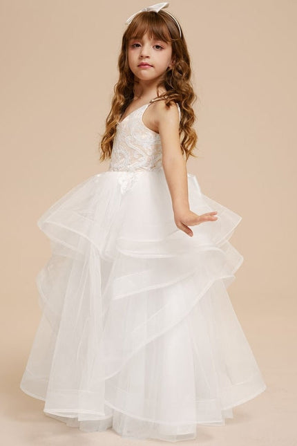 Robe Dentelle Tulle Volants - gallery 9